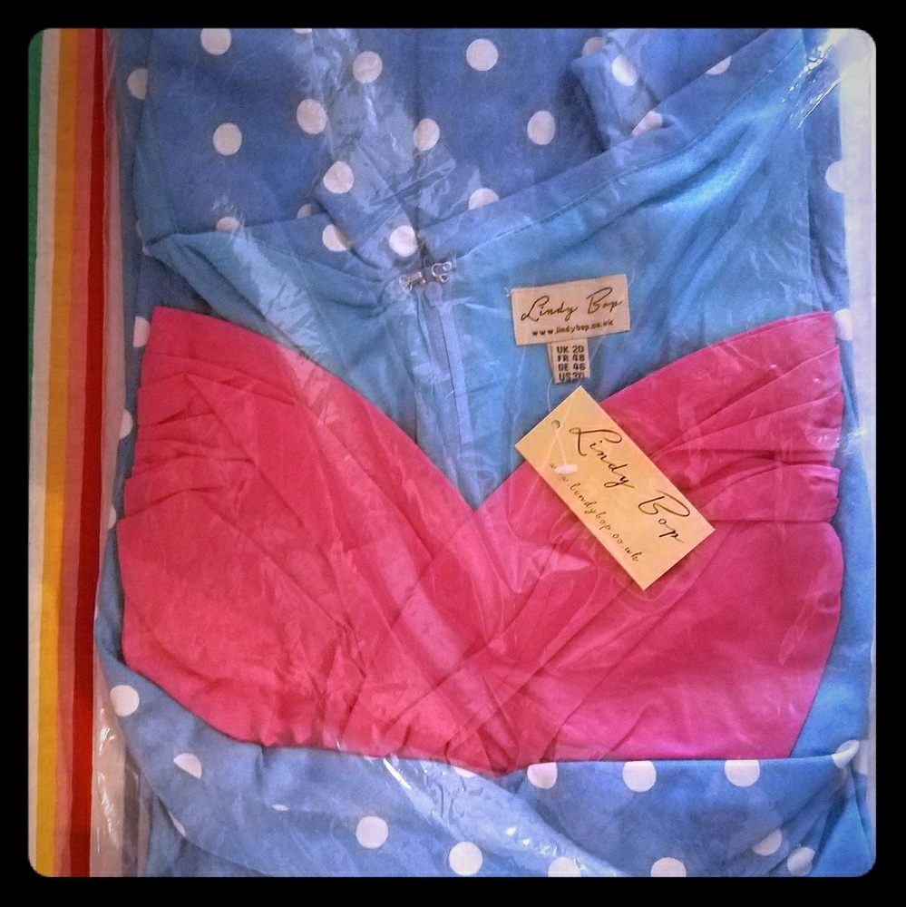 Lindy bop Vanessa dress blue/pink